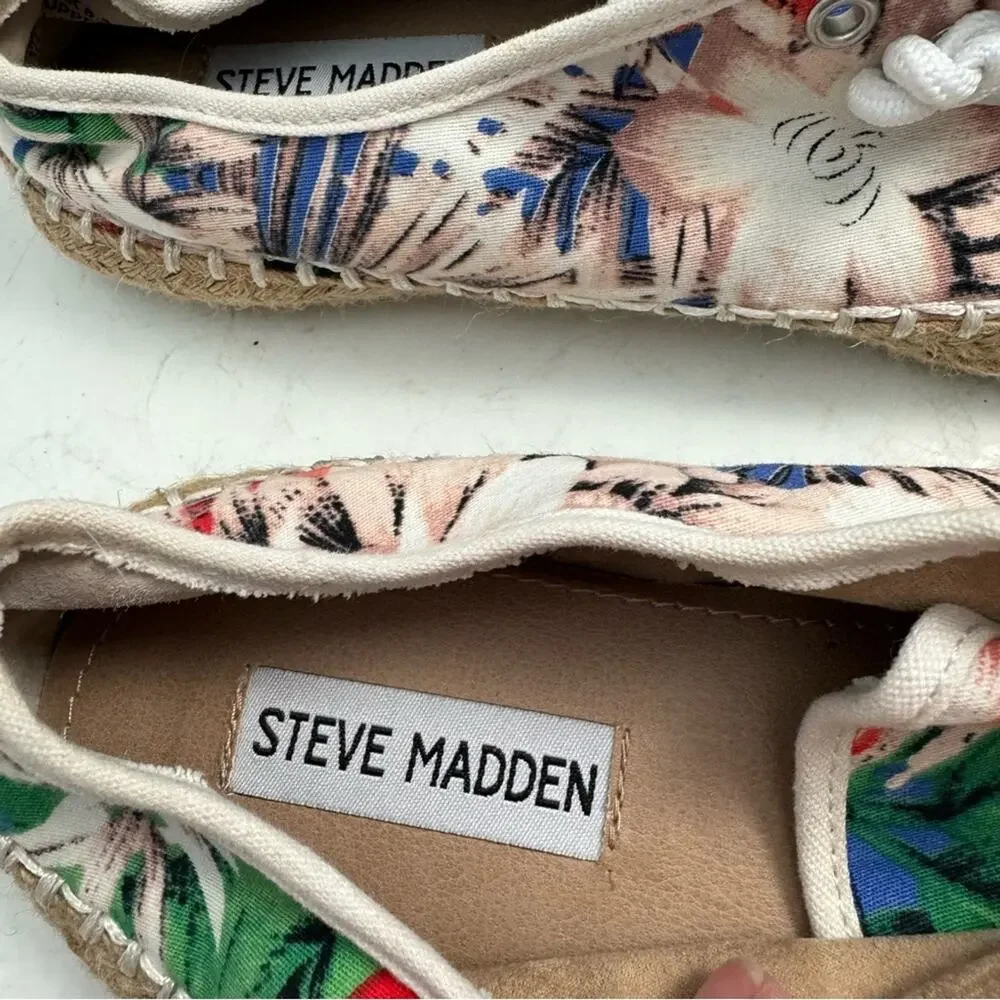 Steve Madden Broadwlk tropical Espadrille Sneakers Shoes Size 8.5
